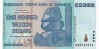 Gallery image for Zimbabwe p91r: 1.0E+14 Dollars