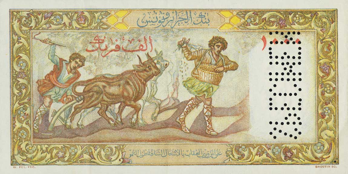 Back of Algeria p107s: 1000 Francs from 1949