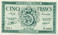 Gallery image for Algeria p91: 5 Francs