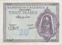 Gallery image for Algeria p92a: 20 Francs