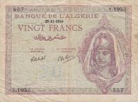 Gallery image for Algeria p92b: 20 Francs