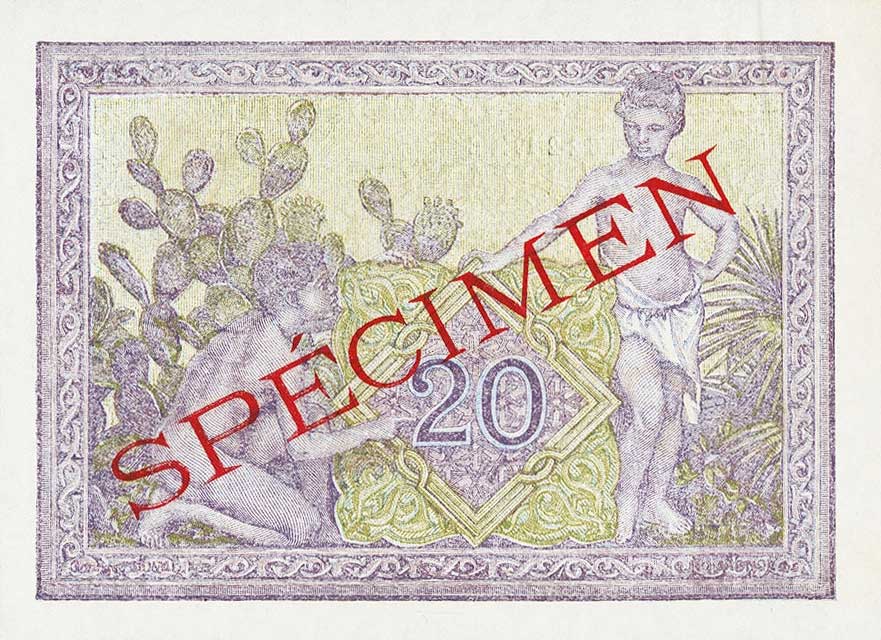 Back of Algeria p92s: 20 Francs from 1942