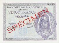 Gallery image for Algeria p92s: 20 Francs