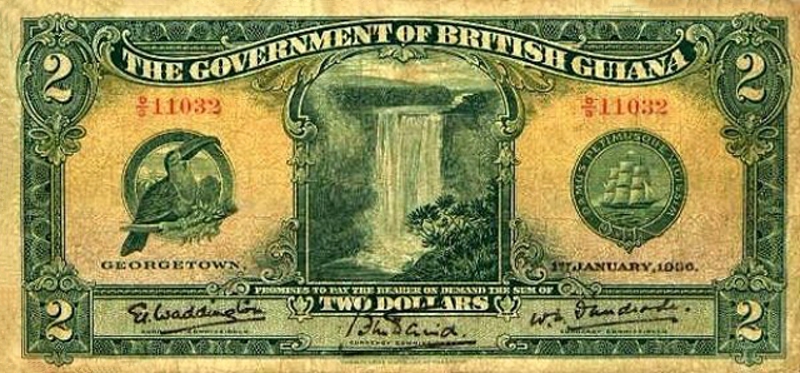 Front of British Guiana p7: 2 Dollars from 1929