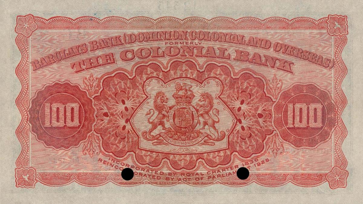 Back of British Guiana pS103s2: 10 Dollars from 1932