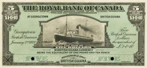 Gallery image for British Guiana pS136p: 5 Dollars
