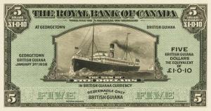 Gallery image for British Guiana pS141p: 5 Dollars