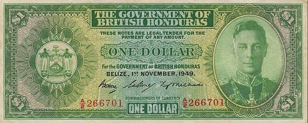 Front of British Honduras p24a: 1 Dollar from 1947