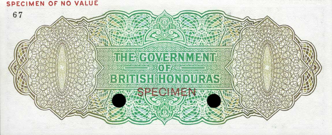 Back of British Honduras p28ct: 1 Dollar from 1953