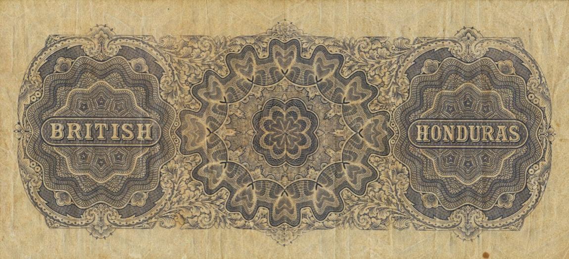 Back of British Honduras p8: 1 Dollar from 1895