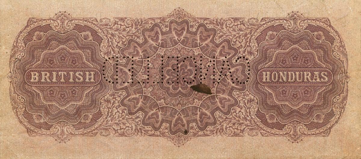 Back of British Honduras p11s: 10 Dollars from 1910