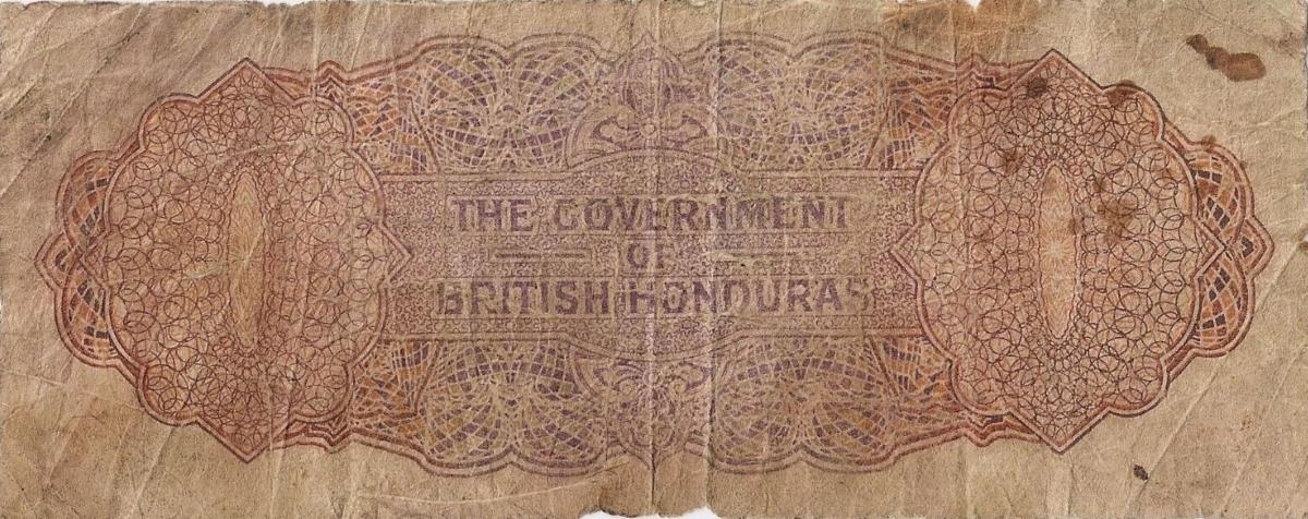 Back of British Honduras p25b: 2 Dollars from 1949