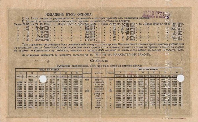 Back of Bulgaria p29: 10000 Leva Zlato from 1919