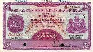 Gallery image for Antigua pS108a: 5 Dollars