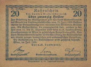 Gallery image for Austrian States pS113a: 20 Heller