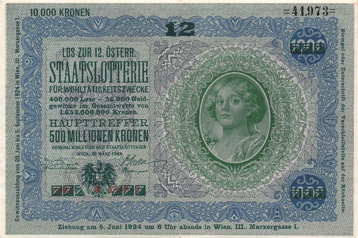 Front of Austrian States pS155b: 1000 Krone from 1923