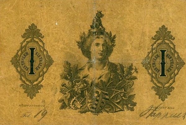 Back of German States pS102b: 1 Thaler from 1866