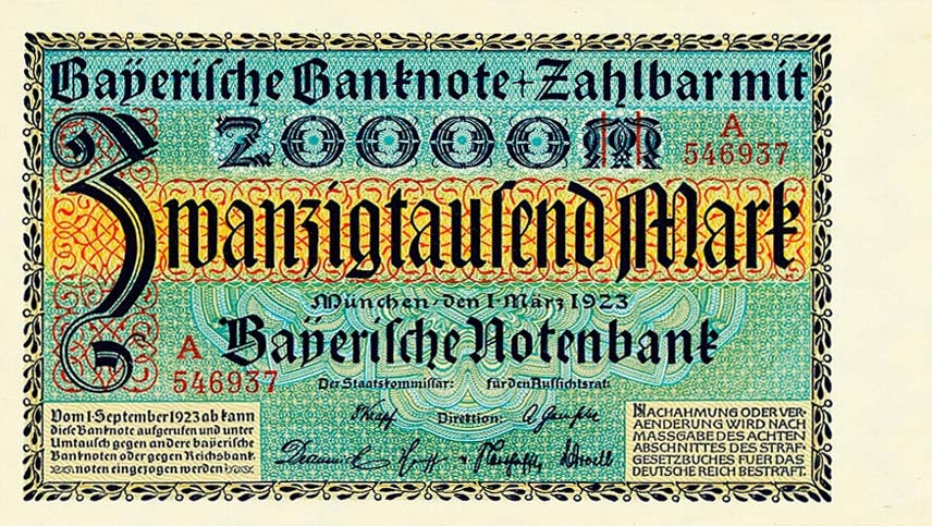 Front of German States pS926: 20000 Mark from 1923