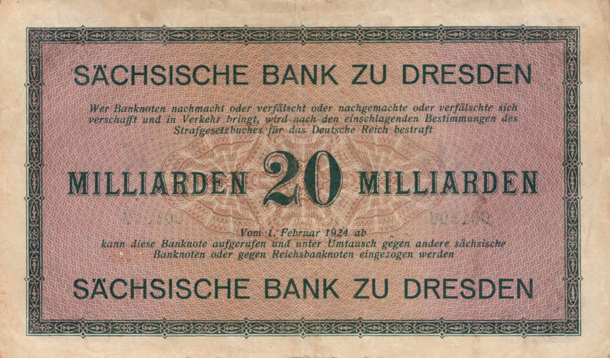 Back of German States pS966: 20000000000 Mark from 1923