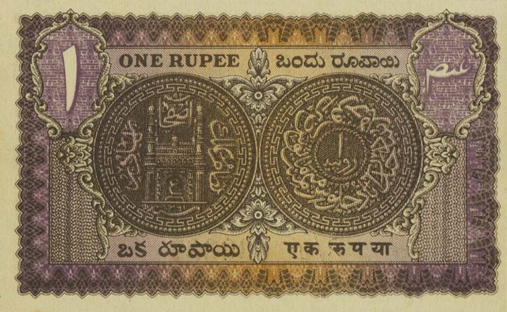 Back of India, Princely States pS271c: 1 Rupee from 1939