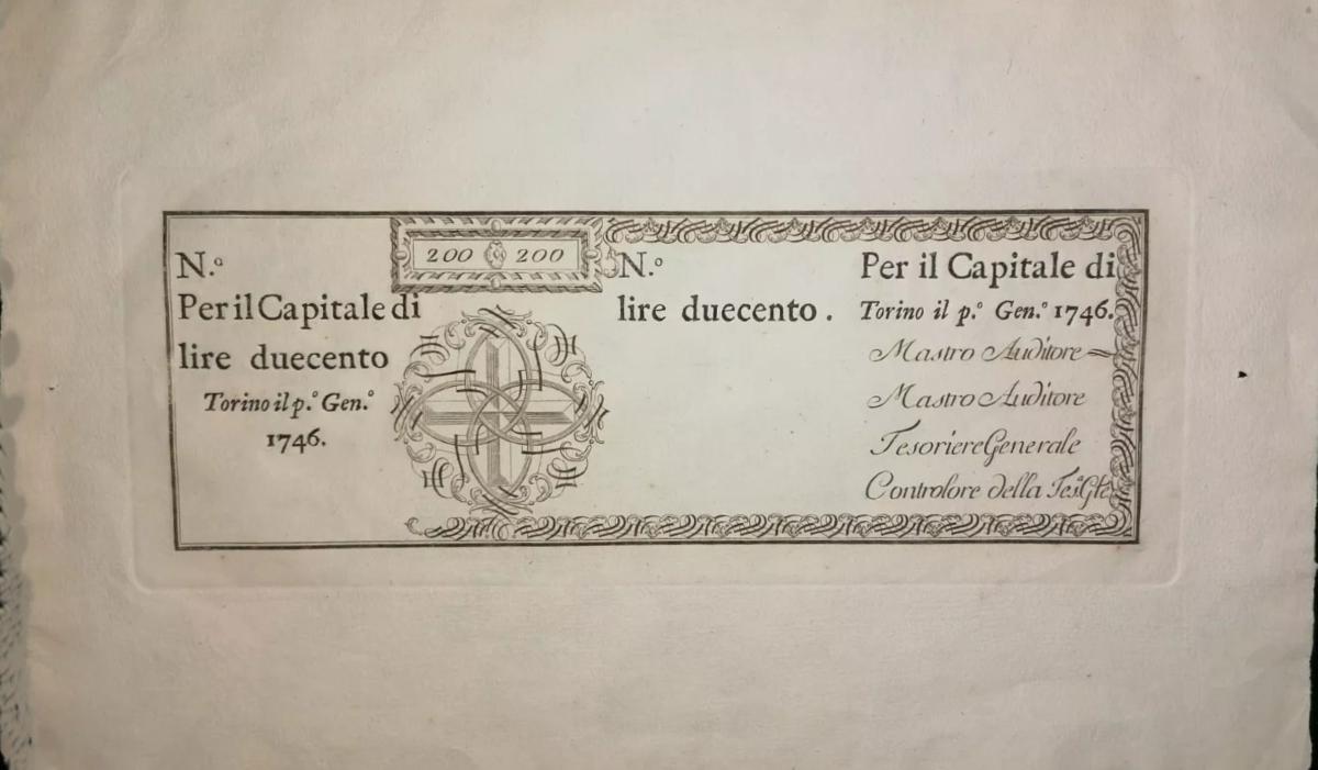 Front of Italian States pS102r: 200 Lire from 1746