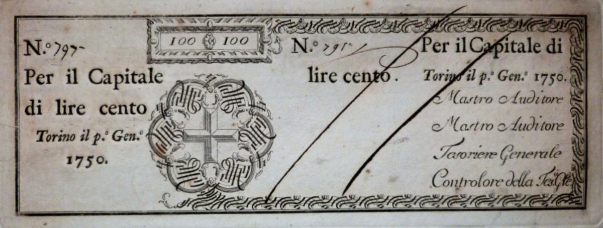Front of Italian States pS106: 100 Lire from 1750