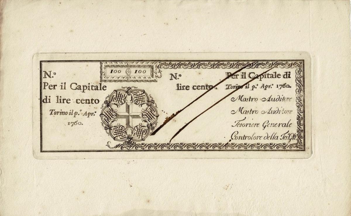 Front of Italian States pS111: 100 Lire from 1760