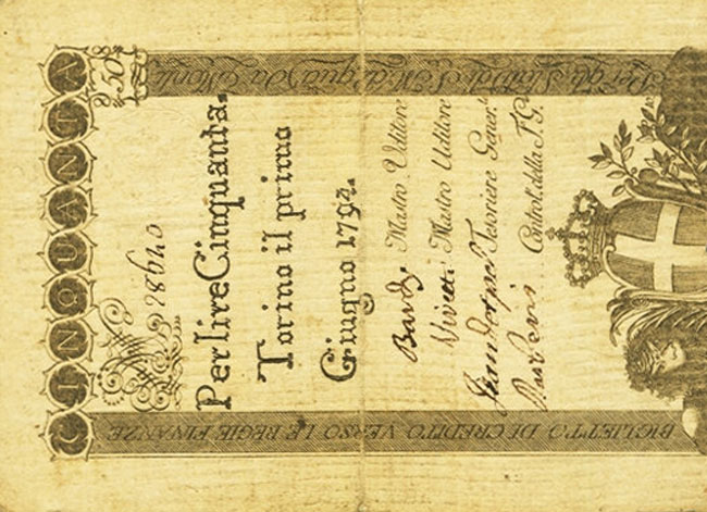 Front of Italian States pS118a: 50 Lire from 1781