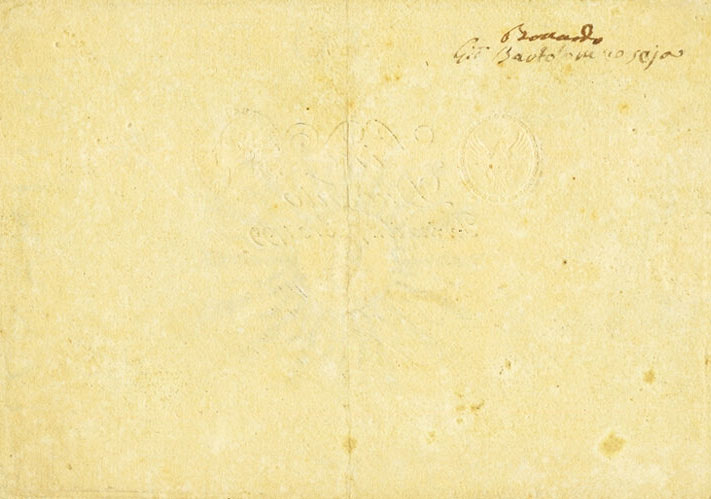 Back of Italian States pS133: 200 Lire from 1799