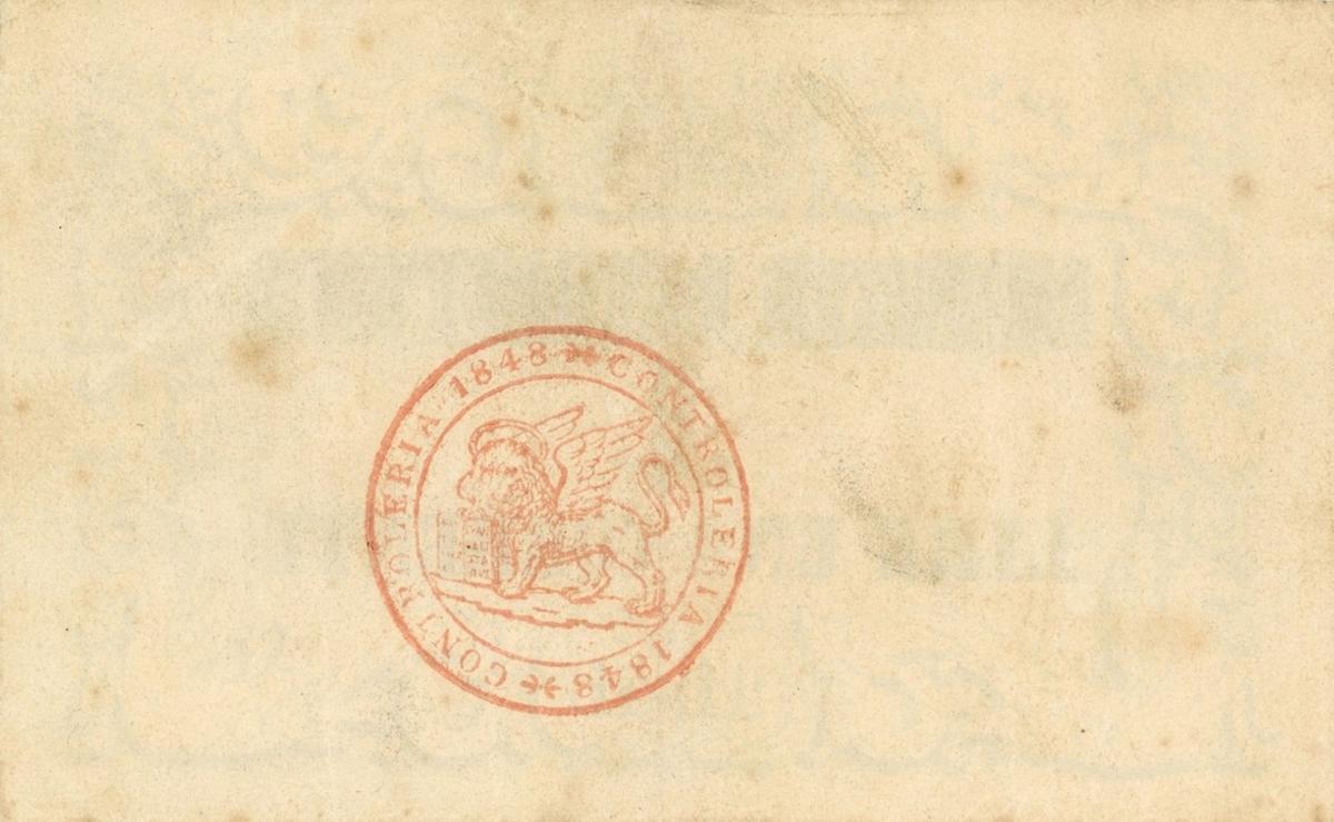 Back of Italian States pS185: 1 Lire from 1848