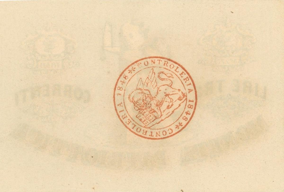 Back of Italian States pS187: 3 Lire from 1848