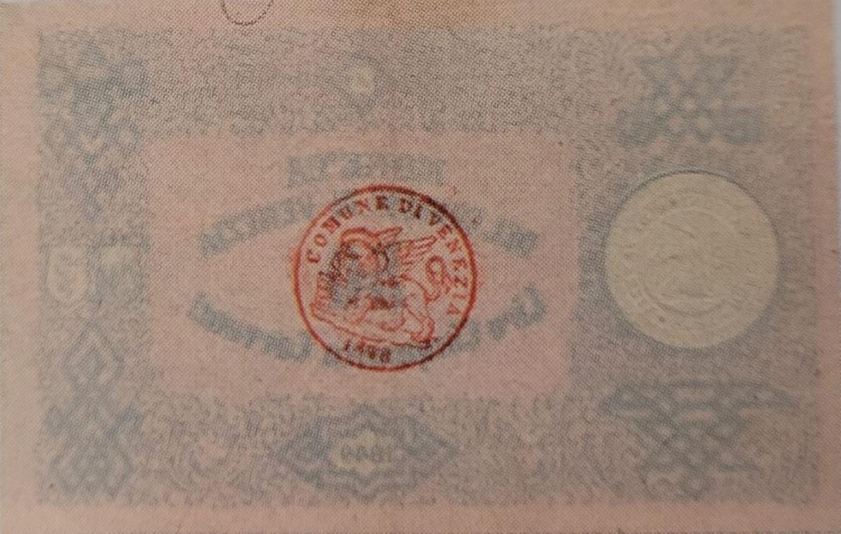 Back of Italian States pS195: 50 Lire from 1849