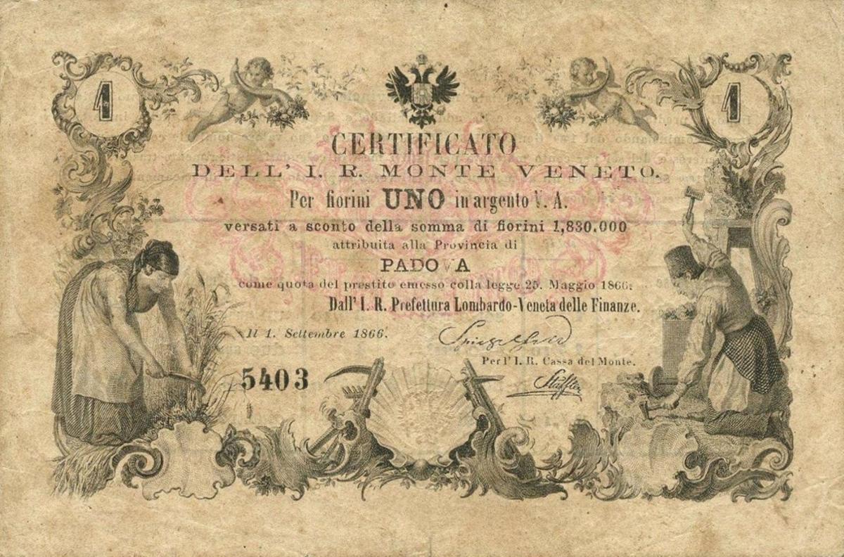 Front of Italian States pS216: 1 Fiorini from 1866