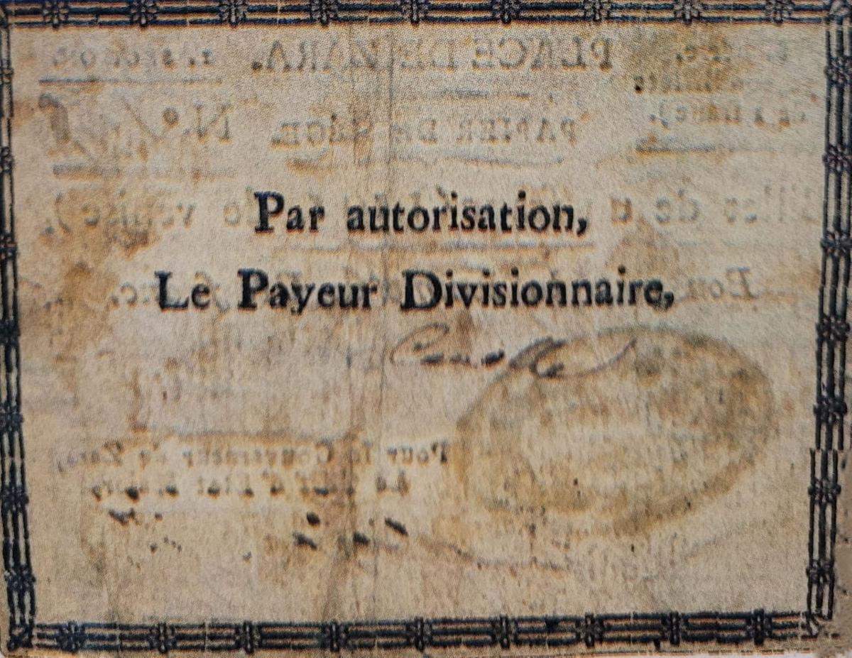 Back of Italian States pS231: 1 Franc from 1813