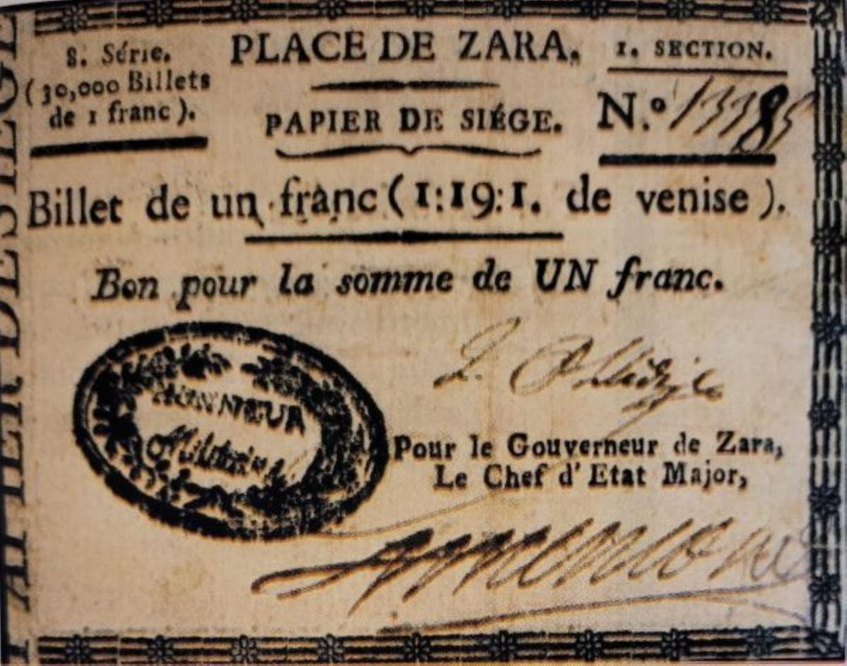 Front of Italian States pS231: 1 Franc from 1813