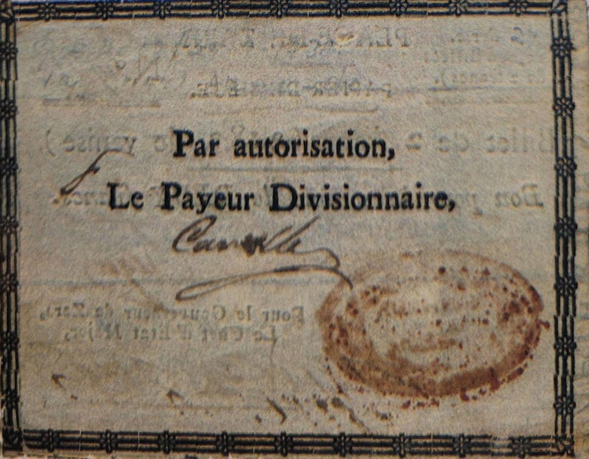 Back of Italian States pS232: 2 Francs from 1813