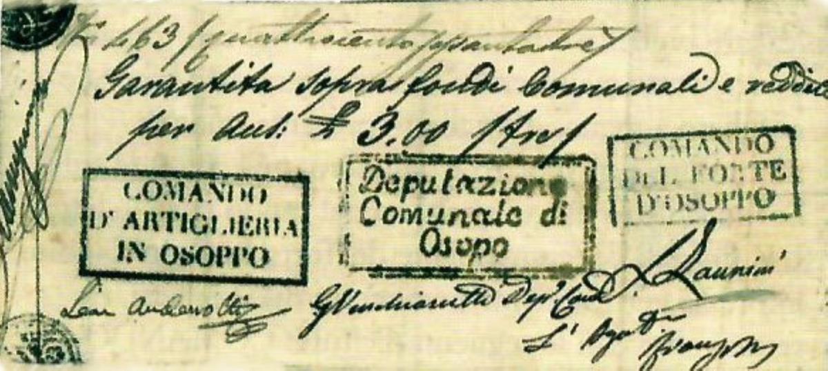 Front of Italian States pS240: 3 Lire from 1848