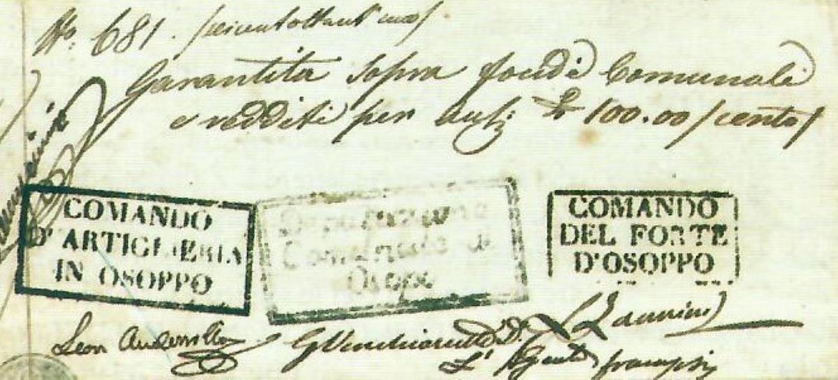 Front of Italian States pS243: 100 Lire from 1848