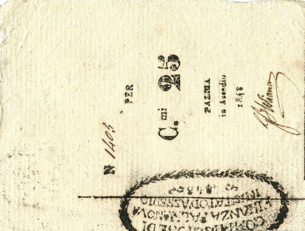 Front of Italian States pS244: 25 Centisimi from 1848