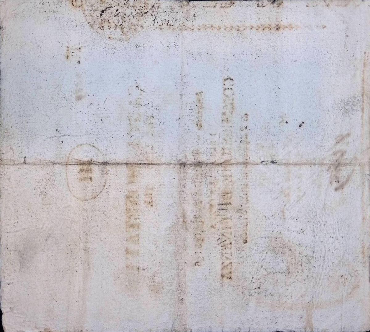 Back of Italian States pS248: 3 Lire from 1848