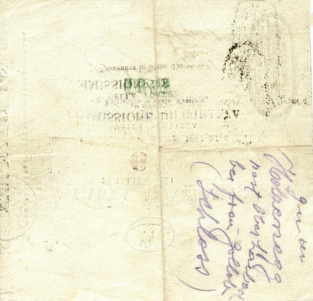 Back of Italian States pS249: 6 Lire from 1848
