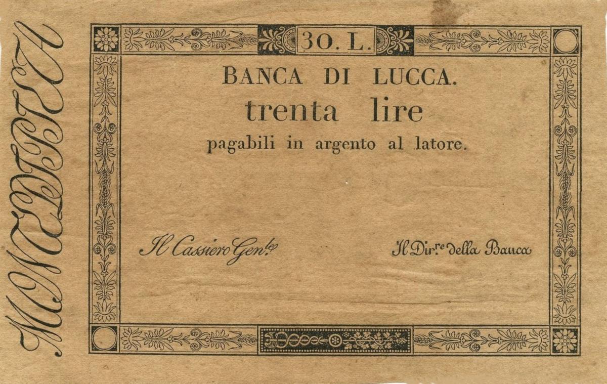 Front of Italian States pS263: 30 Lire from 1813