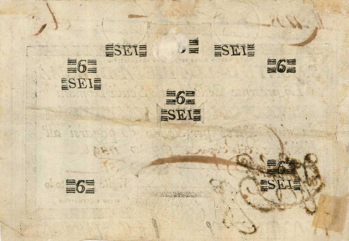 Back of Italian States pS304: 6 Scudi from 1785