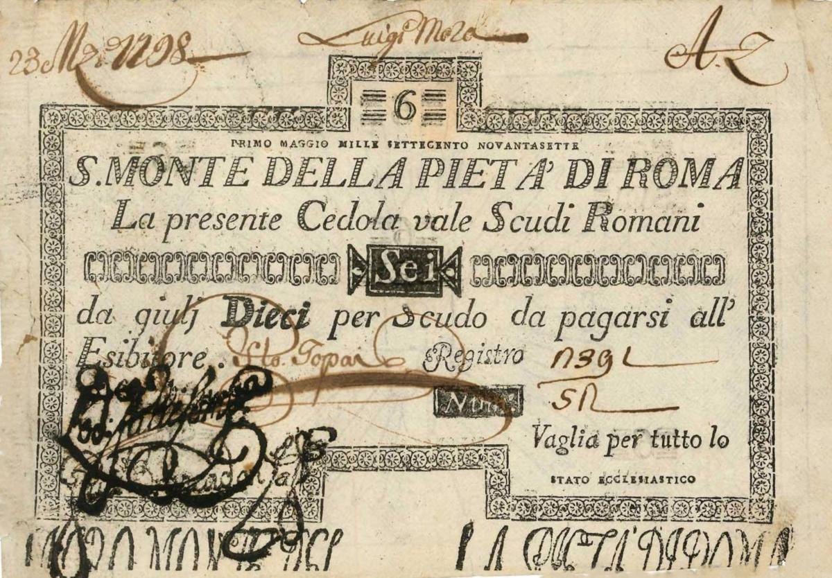 Front of Italian States pS304: 6 Scudi from 1785