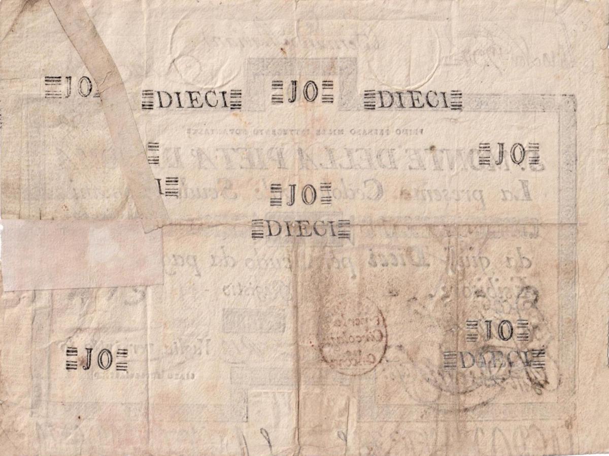 Back of Italian States pS308: 10 Scudi from 1785