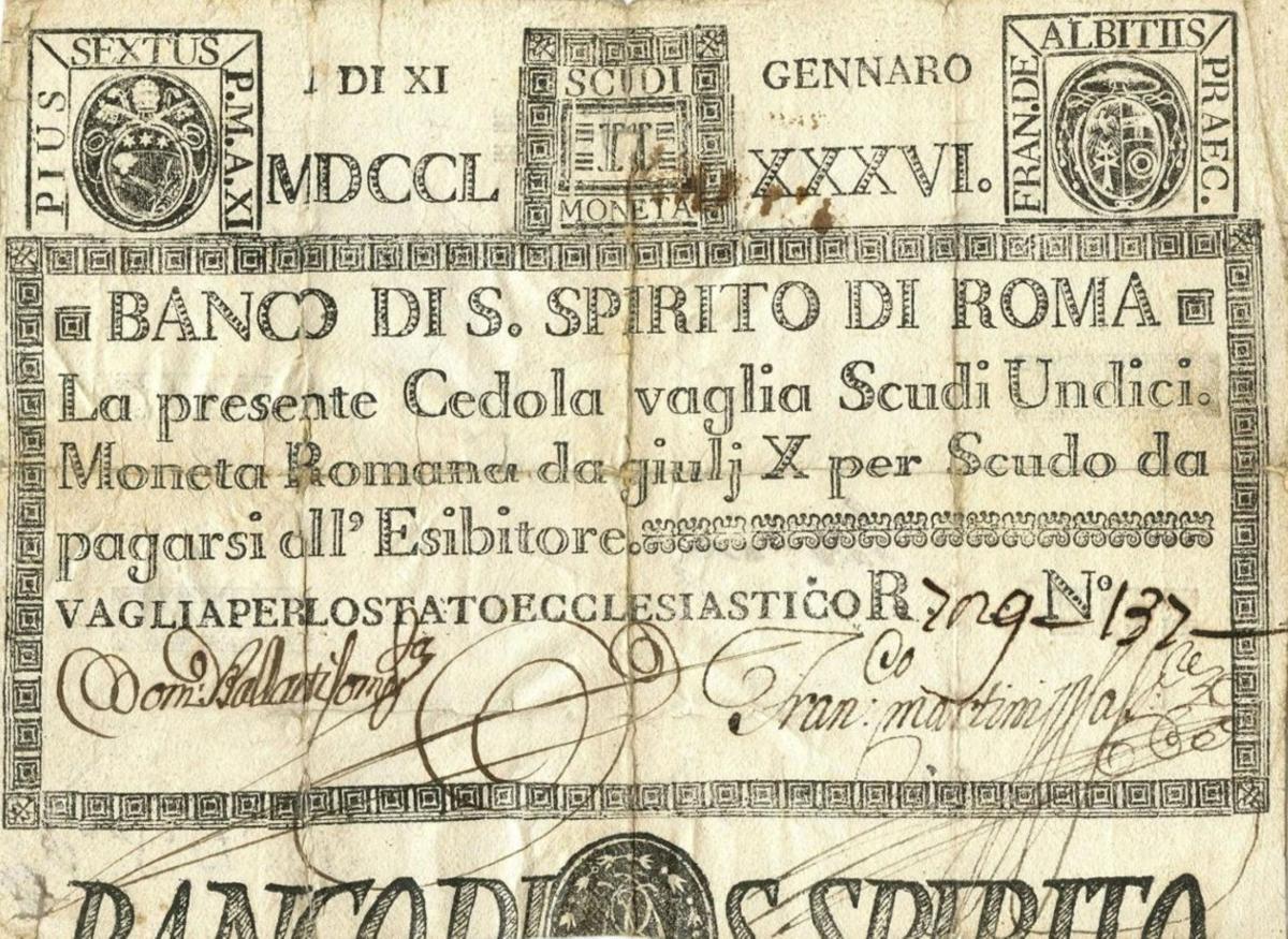 Front of Italian States pS309: 11 Scudi from 1785