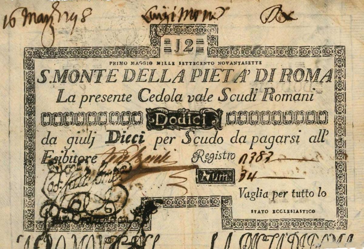 Front of Italian States pS310: 12 Scudi from 1785