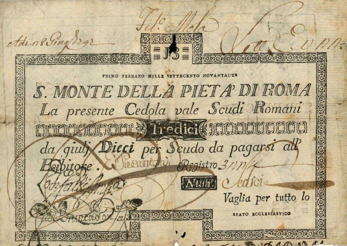 Front of Italian States pS311: 13 Scudi from 1785