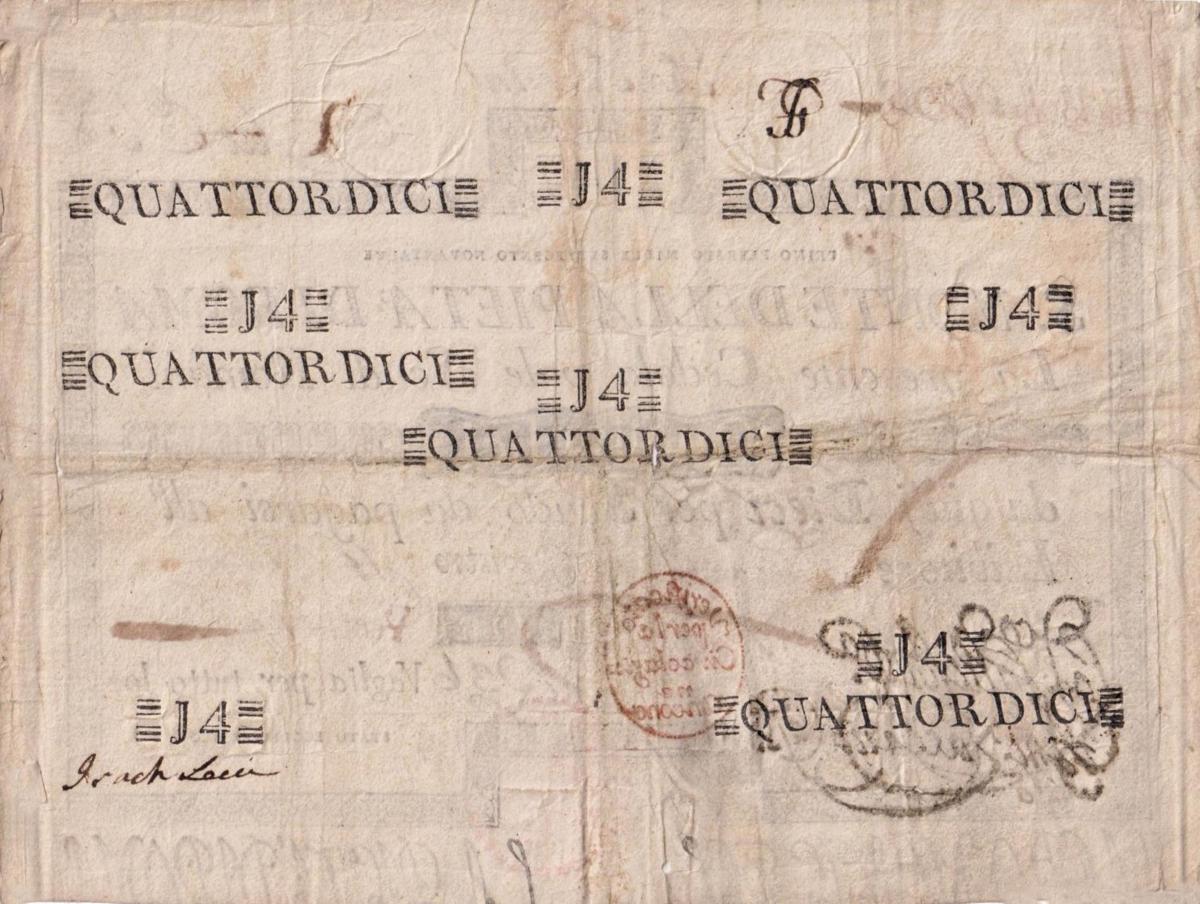 Back of Italian States pS312: 14 Scudi from 1785