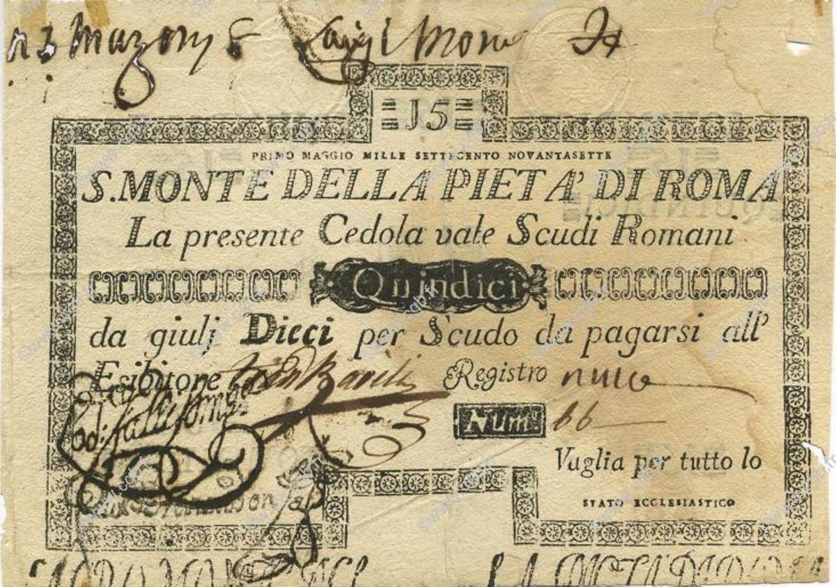 Front of Italian States pS313: 15 Scudi from 1785